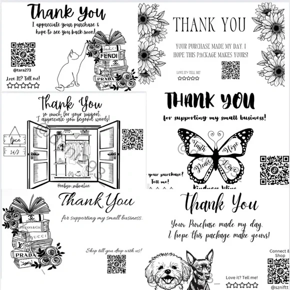 BUY NOW 300 Custom Thank You QR Stickers Mix & Match - Picture 6 of 13